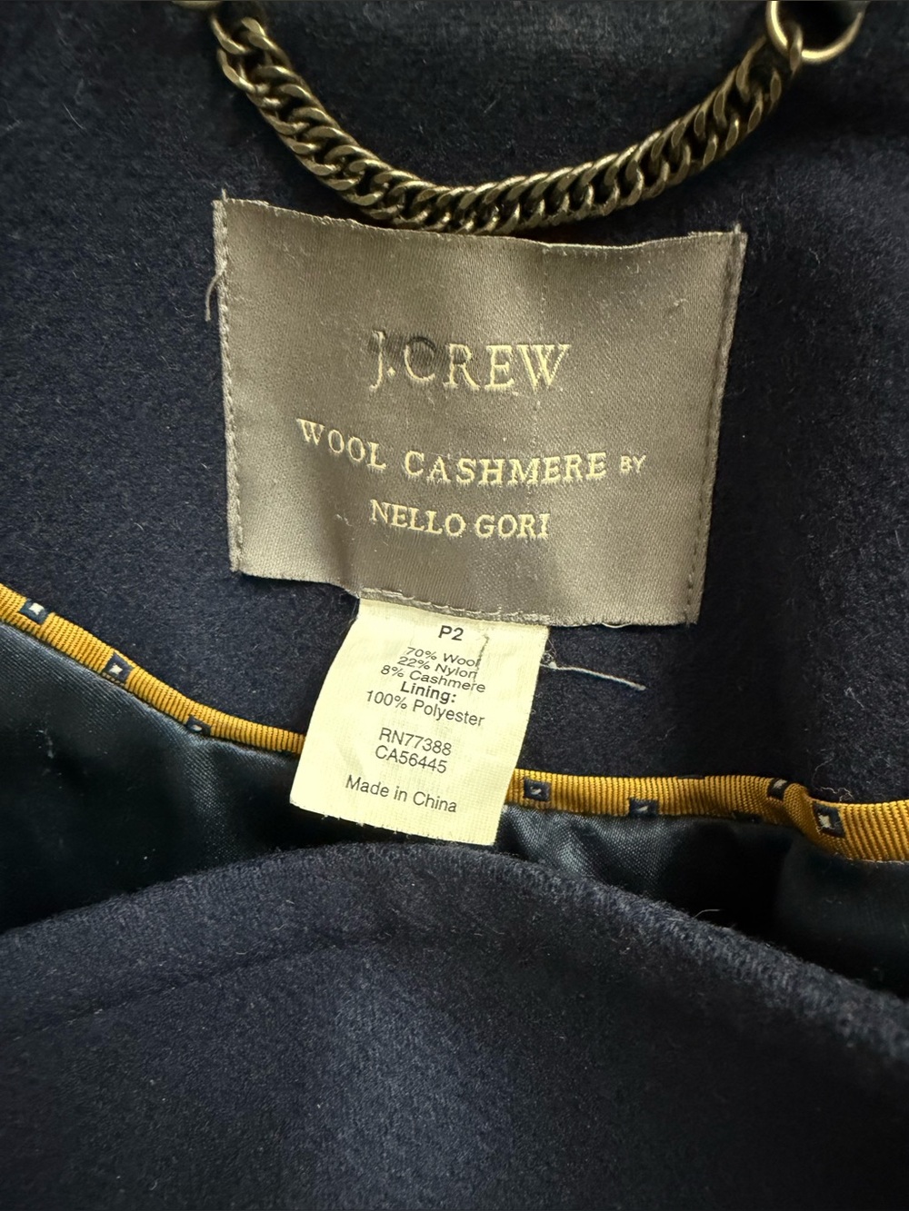 Classic Navy Double-Breasted Wool Cashmere Blend Icon Trench Coat with Belt - Picture 8 of 9